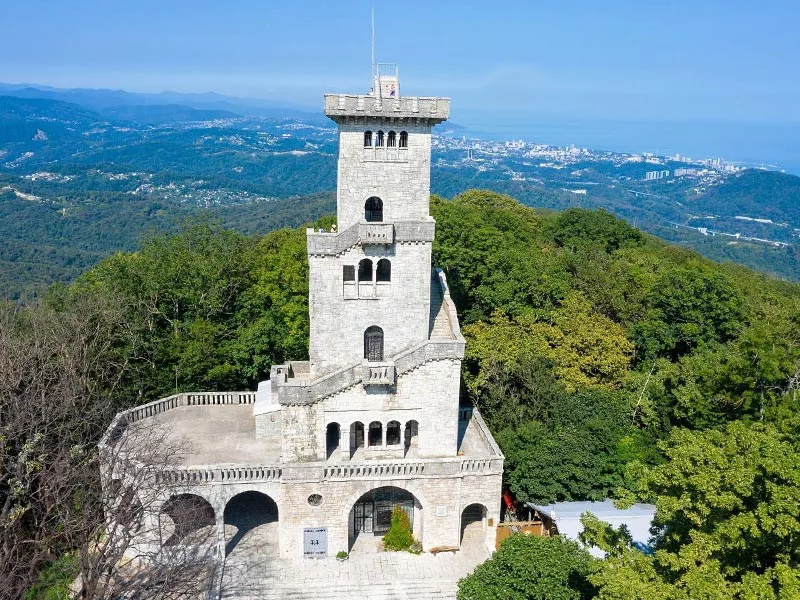 Mount Akhun and the observation tower