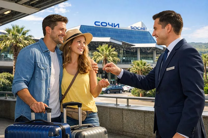 Rent a car at Sochi Adler airport meeting with the manager
